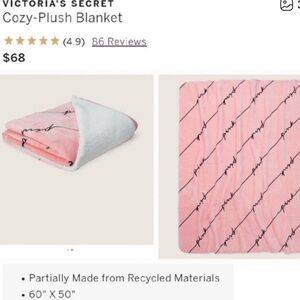 VS NEW Pink Cozy-Plush Blanket Pink Sherpa throw